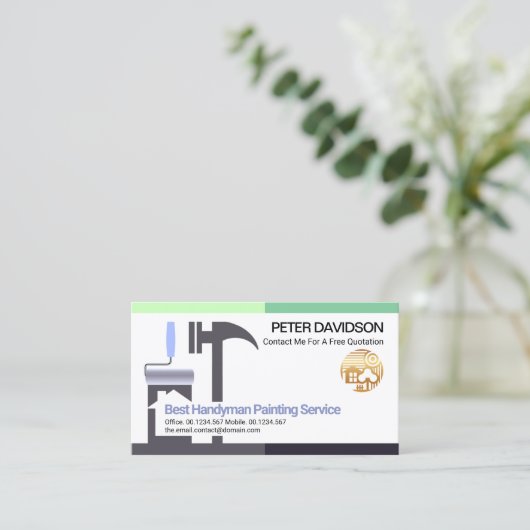 Creative Borders Roller Brush Hammer Home Builder  Visitekaartje (Staand voorkant)