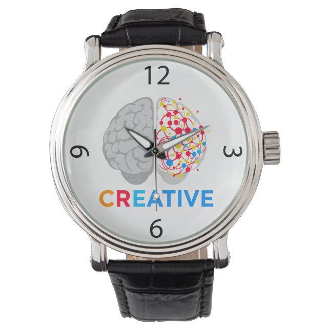 Creative Brain Left Right Hemisphere Horloge (Voorkant)