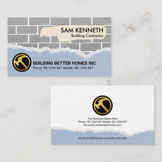 Creative Brick Masonry Works Construction Builder Visitekaartje (Voorkant / Achterkant)
