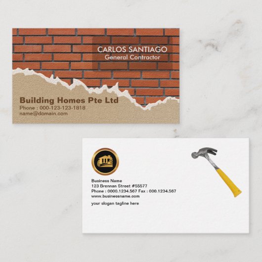 Creative Brickwork and Plaster Construction Visitekaartje (Voorkant / Achterkant)