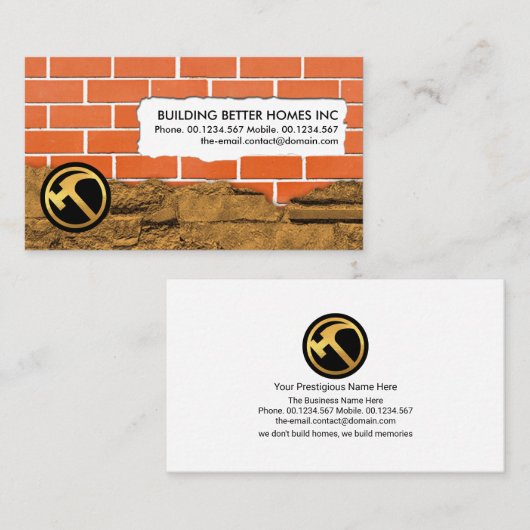 Creative Brickwork Masonry Plastering Works Visitekaartje (Voorkant / Achterkant)