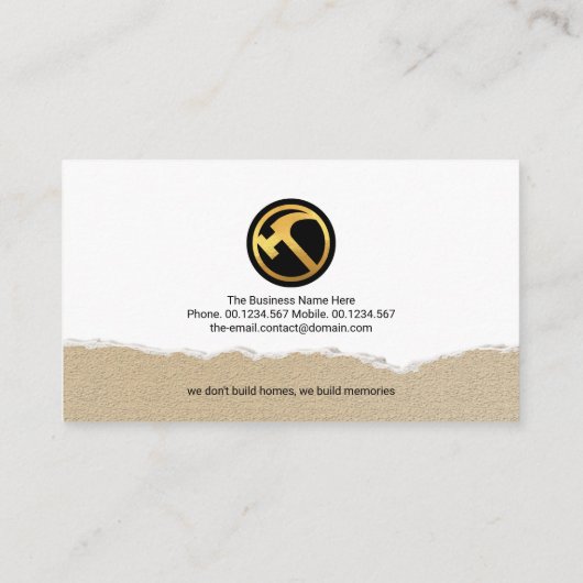 Creative Brickwork Plastering Renovation Works Visitekaartje (Achterkant)