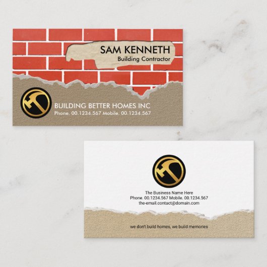 Creative Brickwork Plastering Renovation Works Visitekaartje (Voorkant / Achterkant)