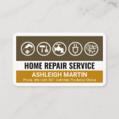 Creative Brown Handyman Tools Layers Visitekaartje (Voorkant)