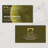 Creative Brown Layered Wereldbol Sales Marketing Visitekaartje (Voorkant / Achterkant)