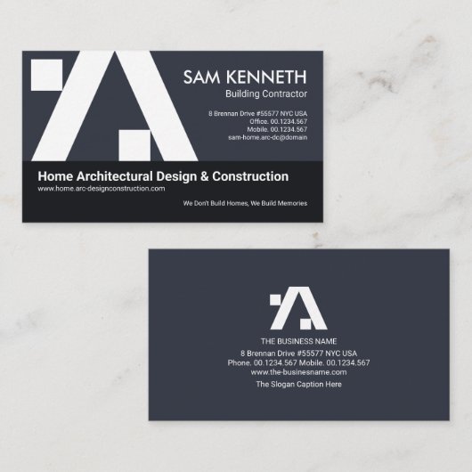 Creative Building A-Lijst Construction Builder Visitekaartje (Voorkant / Achterkant)