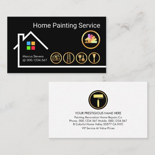 Creative Building Frame Painter Handyman Visitekaartje (Voorkant / Achterkant)