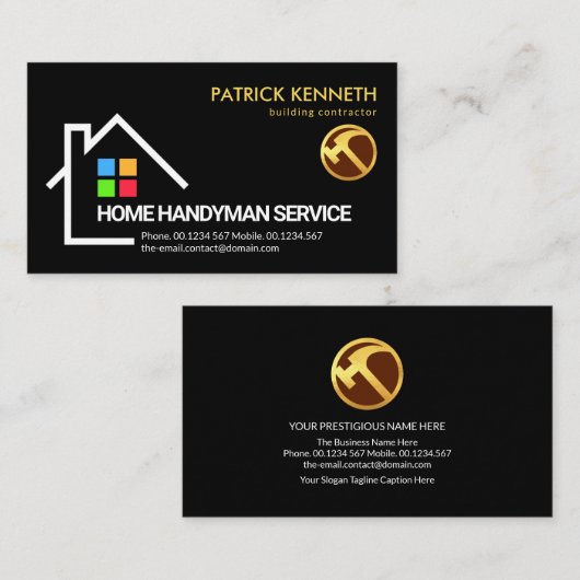 Creative Building Lijst Handyman Roofing Visitekaartje (Voorkant / Achterkant)
