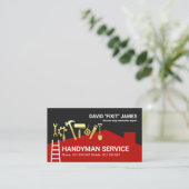 Creative Building Rooftop Gold Handyman Tools Visitekaartje (Staand voorkant)