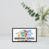 Creative Building Rooftop Handyman Tools Panel Visitekaartje (Staand voorkant)