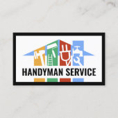 Creative Building Rooftop Handyman Tools Panel Visitekaartje (Voorkant)