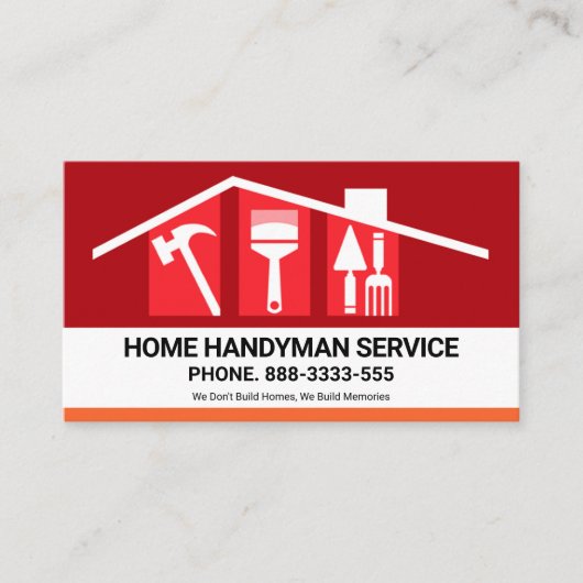 Creative Building Rooftop Handyman Tools Visitekaartje (Voorkant)