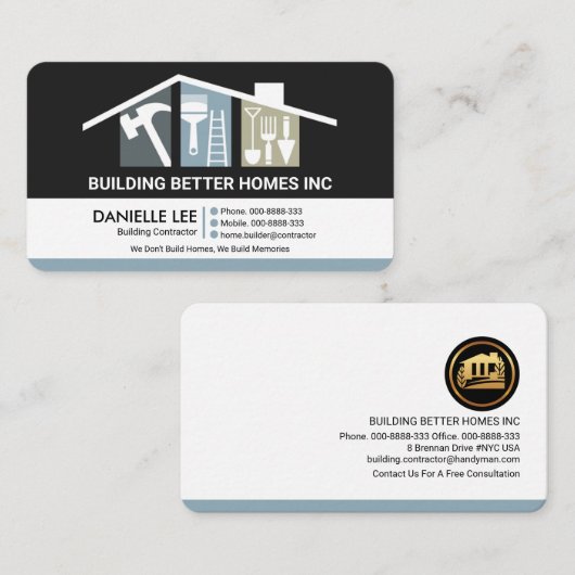 Creative Building Rooftop Professional Builder Visitekaartje (Voorkant / Achterkant)