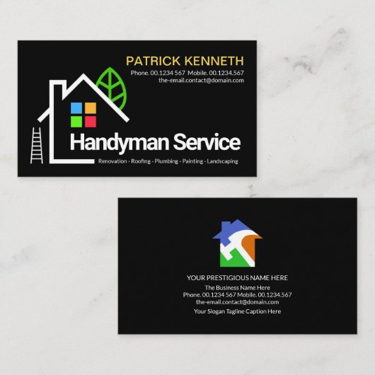 Creative Building Structure Handyman Contractor Visitekaartje (Voorkant / Achterkant)
