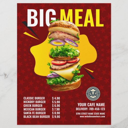 Creative Burger Menu Display Flyer (Voorkant)