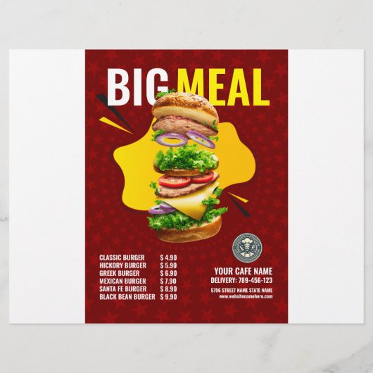 Creative Burger Menu Display Flyer (Achterkant)