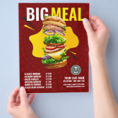 Creative Burger Menu Display Flyer (Hand)