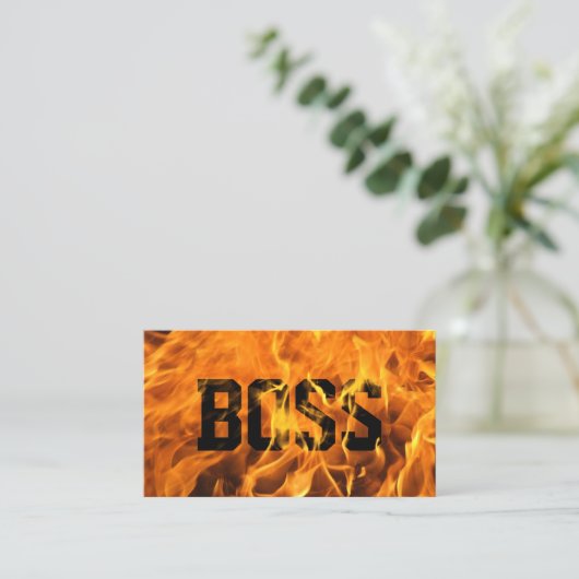 Creative Burning Fire Bold Typografie Boss Visitekaartje (Staand voorkant)