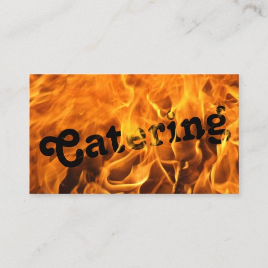 Creative Burning Fire Typography Catering Visitekaartje (Voorkant)