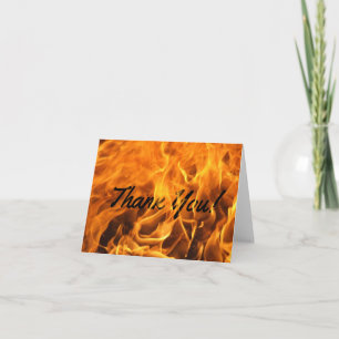 Creative Burning Fire Typography Dank je Bedankkaart