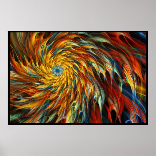 "Creative Burst" — Abstracte geometrische fractale Poster (Voorkant)