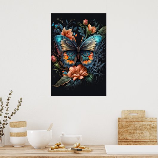 Creative Butterfly Collage Illustratie Poster (Keuken)