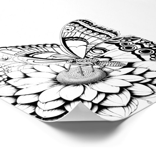Creative Butterfly Color-pagina Poster (Hoek)
