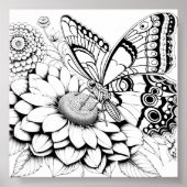 Creative Butterfly Color-pagina Poster (Voorkant)