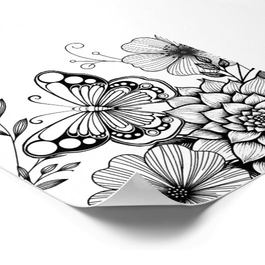 Creative Butterfly Color-pagina Poster (Hoek)