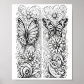 Creative Butterfly Kleurenpagina 8x10 Poster (Voorkant)