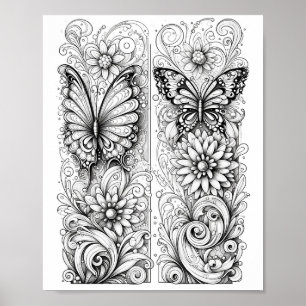 Creative Butterfly Kleurenpagina 8x10 Poster
