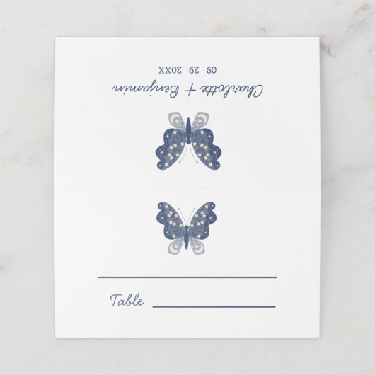 Creative Butterfly Wedding Plaatskaartje (Buitenkant ongevouwen)