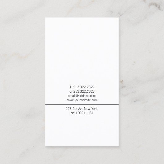 Creative Calligraphy Script Trendy Simple Plain Visitekaartje (Achterkant)