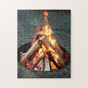 Creative camping fire campfire foto puzzel puzzel legpuzzel