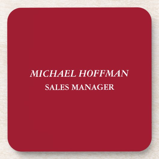 Creative Carmine Red Minimalist klassiek cursief Bier Onderzetter (Voorkant)