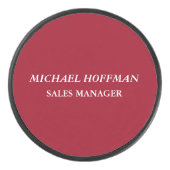 Creative Carmine Red Minimalist klassiek cursief Hockey Puck (Voorkant)
