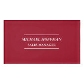 Creative Carmine Red Minimalist klassiek cursief Naambadge (Voorkant)