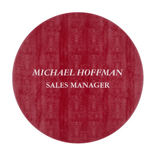 Creative Carmine Red Minimalist klassiek cursief Snijplank (Voorkant)