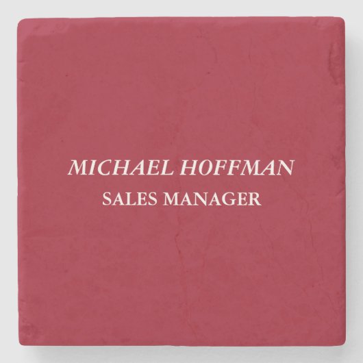 Creative Carmine Red Minimalist klassiek cursief Stenen Onderzetter (Voorkant)