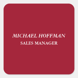 Creative Carmine Red Minimalist klassiek cursief Vierkante Sticker