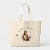 Creative Carry-All: vrouw schrijft Jumbo-Tas Grote Tote Bag (Voorkant)