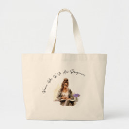 Creative Carry-All: vrouw schrijft Jumbo-Tas Grote Tote Bag