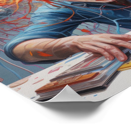 Creative Chaos - Kleurrijk Messy Brain Poster (Hoek)