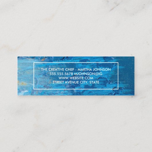 Creative Chef | Kokergereedschap | Moderne kunst Mini Visitekaartje (Achterkant)