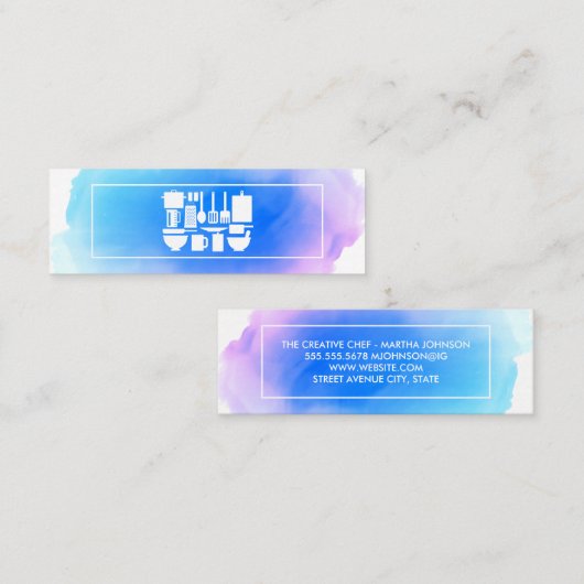 Creative Chef | Waterverf keukengerei Mini Visitekaartje (Voorkant / Achterkant)