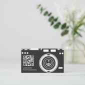 Creative & Chic Photography Black Qr Code Visitekaartje (Staand voorkant)