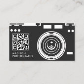 Creative & Chic Photography Black Qr Code Visitekaartje (Voorkant)