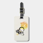 Creative Chinoiserie Black & Golden Tiger Symbol Bagagelabel (Voorkant verticaal)