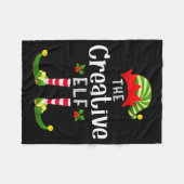 Creative Christmas Elf Matching Pajama X-mas Party Fleece Deken (Voorkant (Horizontaal))