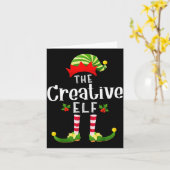 Creative Christmas Elf Matching Pajama X-mas Party Kaart (Gele Bloem)